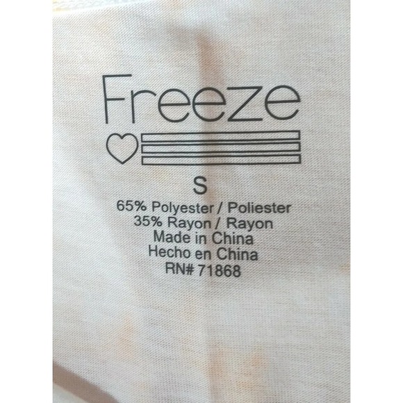 JUNIORS SIZE SMALL FREEZE YELLOW NAMASTE TUNIC GRAPHIC TANK Shirt Beach Vaca - Picture 4 of 4